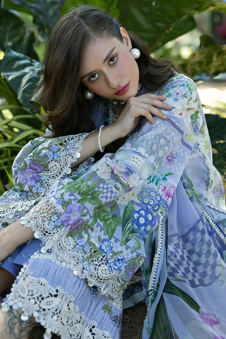Picture of Elaf - Signature Florals Whispers Collection - ESA-6A MOONLIT PETALS - Unstitched - Available at Raja Sahib