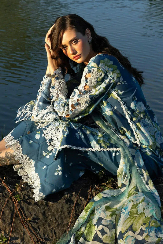 Picture of Elaf - Signature Florals Whispers Collection - ESA-7B SEA ENCHANTRESS - Unstitched - Available at Raja Sahib