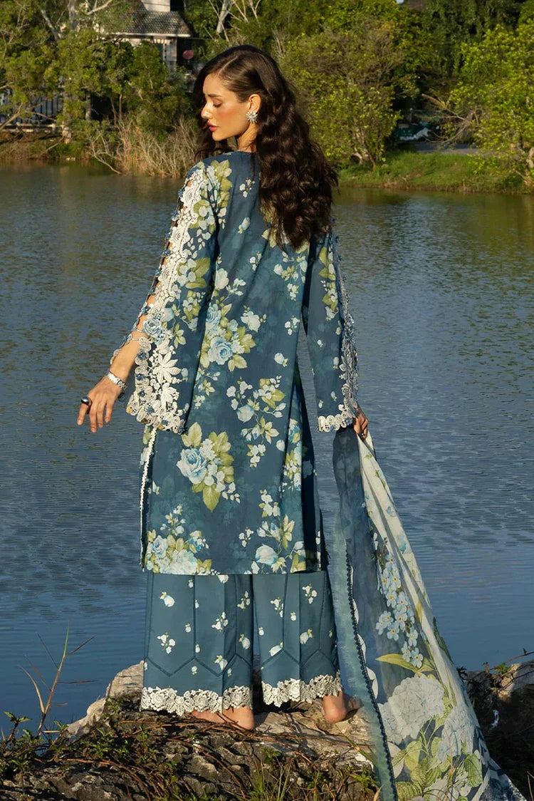 Picture of Elaf - Signature Florals Whispers Collection - ESA-7B SEA ENCHANTRESS - Unstitched - Available at Raja Sahib