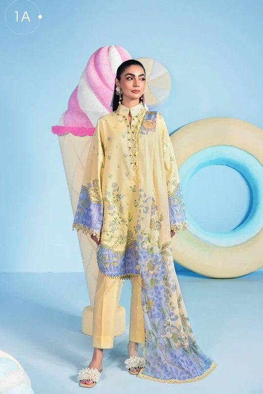 Picture of Maria B - M Basics Spring Summer Edition Vol 1 - Design-1A - Unstitched - Available at Raja Sahib