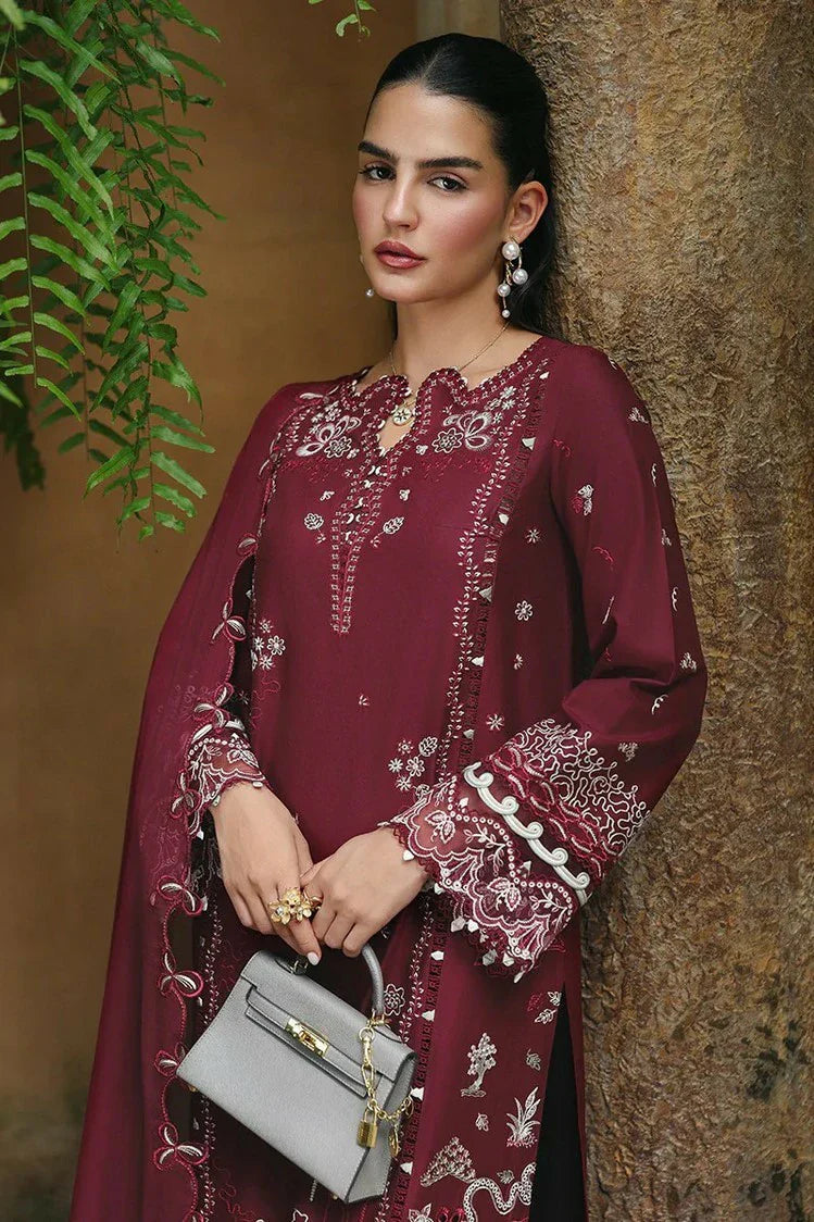 Picture of Qalamkar - Qline Lawn Drop 1 - RP-12 GARNET - Unstitched - Available at Raja Sahib