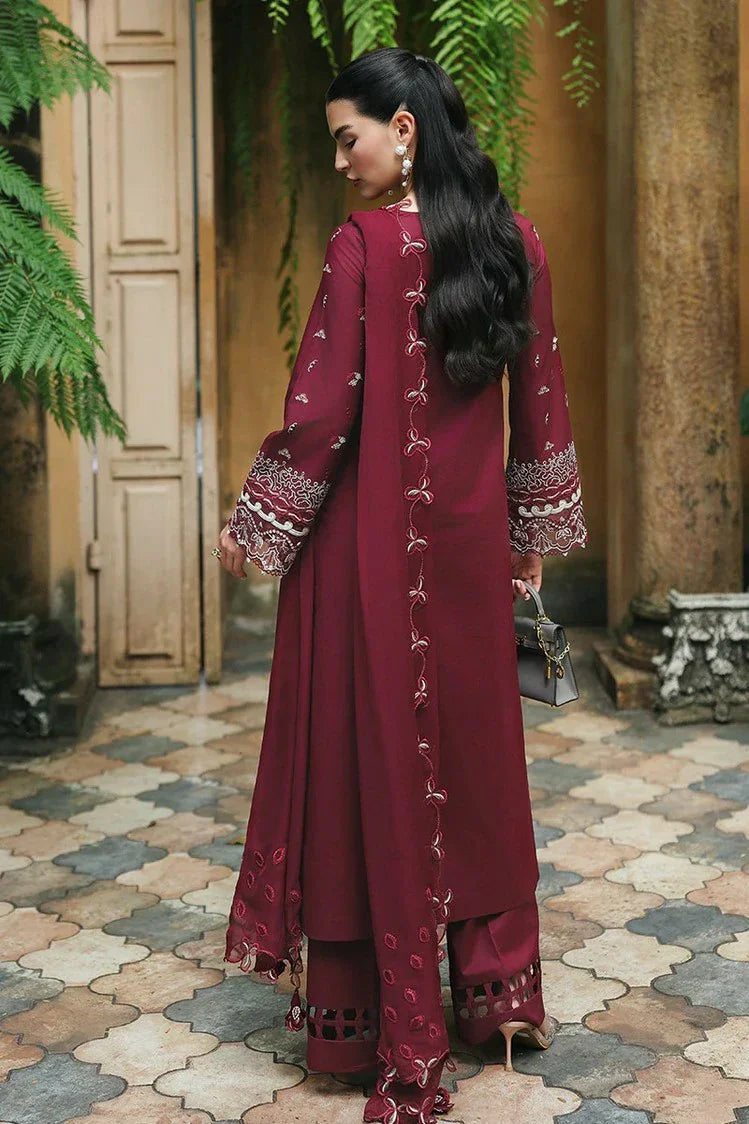 Picture of Qalamkar - Qline Lawn Drop 1 - RP-12 GARNET - Unstitched - Available at Raja Sahib