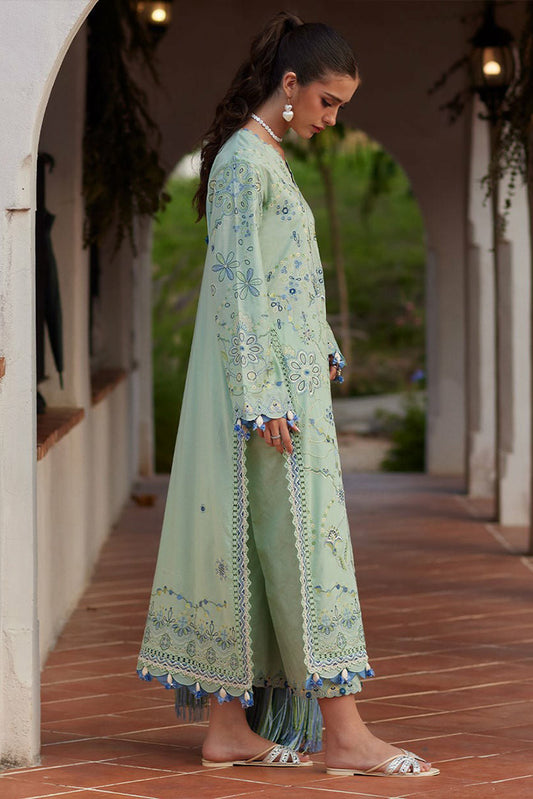 Picture of Farah Talib Aziz - Luv Duv Luxury Lawn Collection - FTA-11 Marcia Mint - Unstitched - Available at Raja Sahib