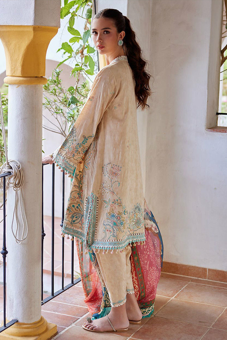 Picture of Farah Talib Aziz - Luv Duv Luxury Lawn Collection - FTA-12 Isabella Sand - Unstitched - Available at Raja Sahib