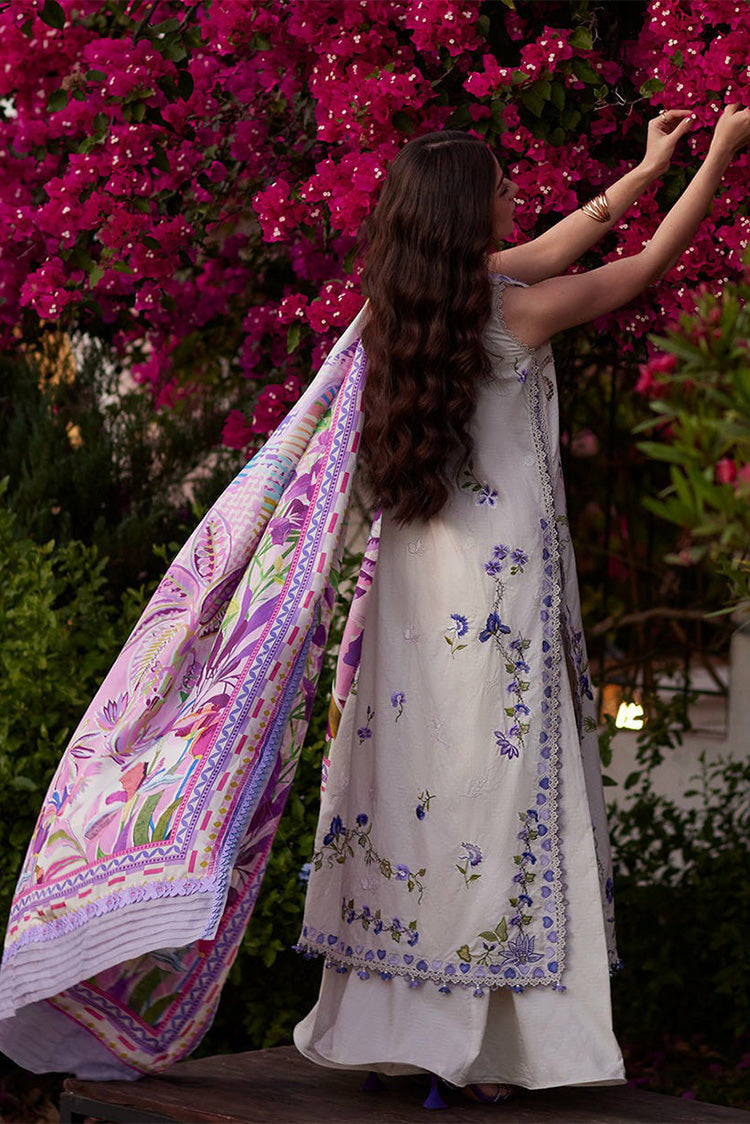 Picture of Farah Talib Aziz - Luv Duv Luxury Lawn Collection - FTA-01 Evita Ivory - Unstitched - Available at Raja Sahib