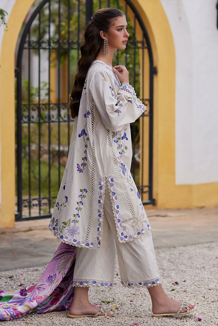 Picture of Farah Talib Aziz - Luv Duv Luxury Lawn Collection - FTA-01 Evita Ivory - Unstitched - Available at Raja Sahib