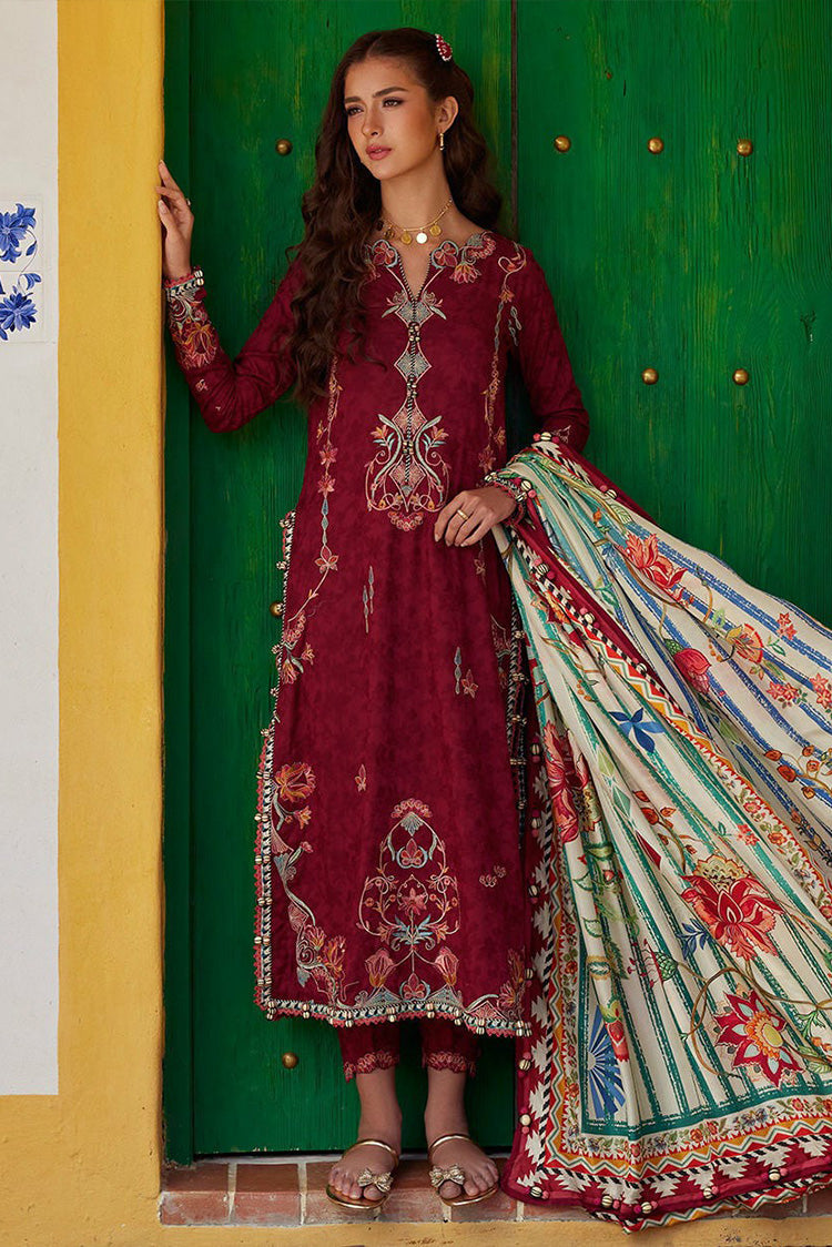 Picture of Farah Talib Aziz - Luv Duv Luxury Lawn Collection - FTA-02 Sofia Scarlet - Unstitched - Available at Raja Sahib