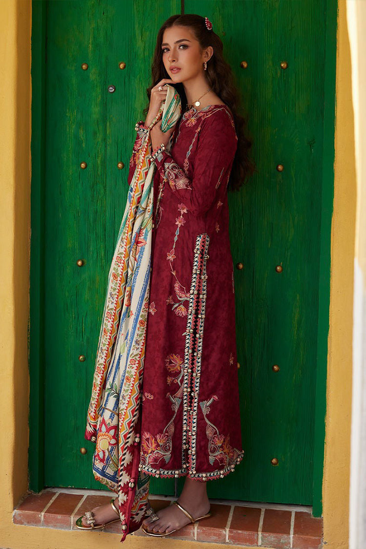 Picture of Farah Talib Aziz - Luv Duv Luxury Lawn Collection - FTA-02 Sofia Scarlet - Unstitched - Available at Raja Sahib