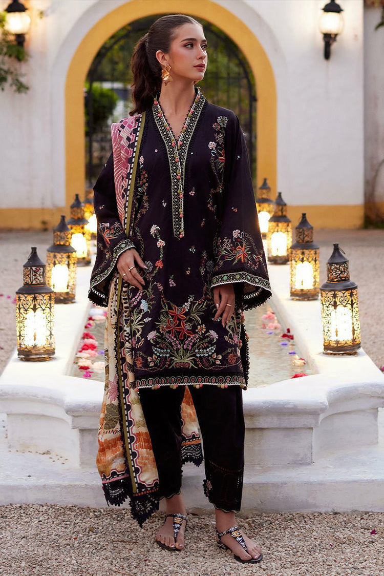 Picture of Farah Talib Aziz - Luv Duv Luxury Lawn Collection - FTA-03 Blanca Black - Unstitched - Available at Raja Sahib