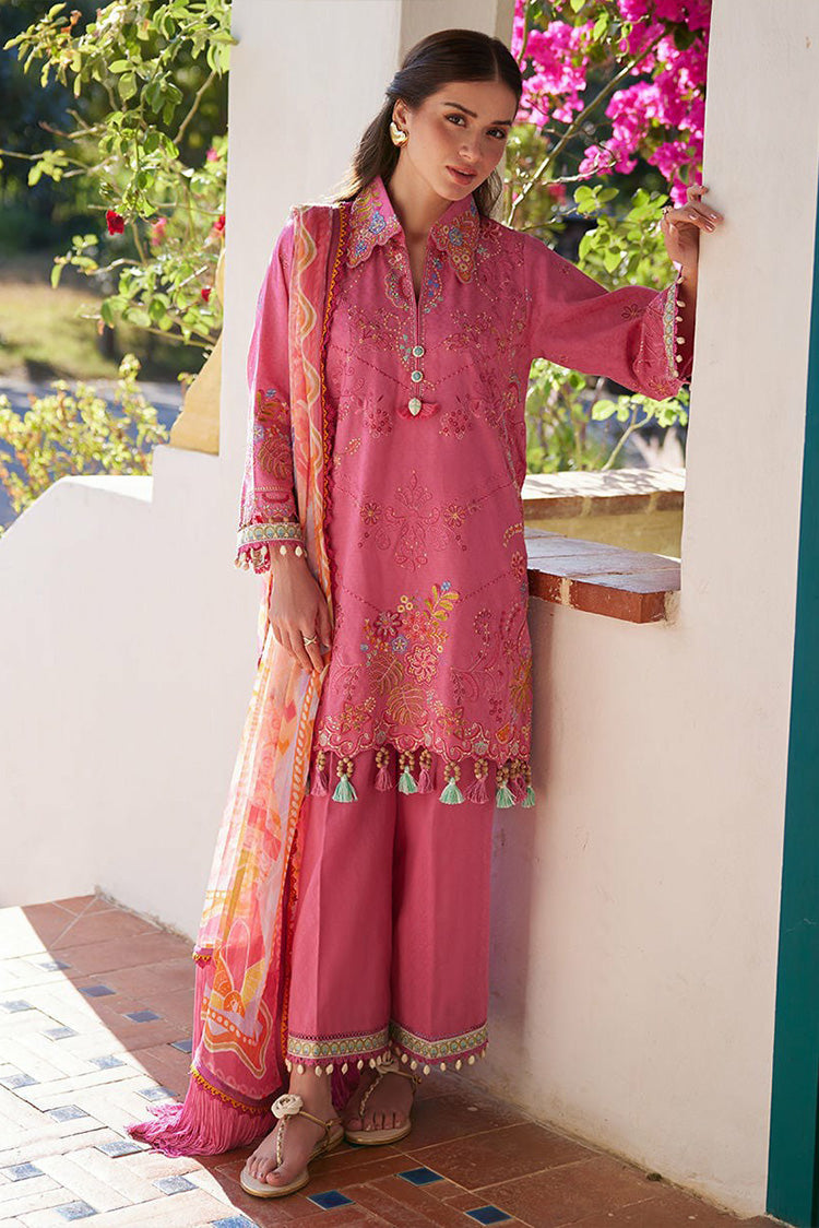 Picture of Farah Talib Aziz - Luv Duv Luxury Lawn Collection - FTA-05 Palmira Pink - Unstitched - Available at Raja Sahib