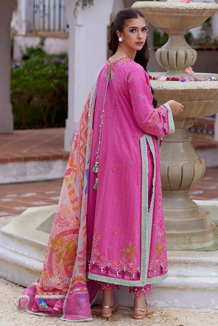 Picture of Farah Talib Aziz - Luv Duv Luxury Lawn Collection - FTA-05 Palmira Pink - Unstitched - Available at Raja Sahib