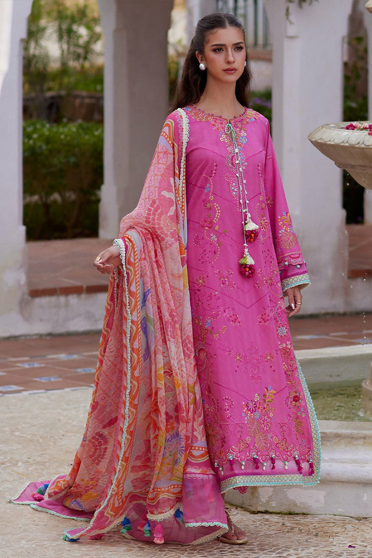 Picture of Farah Talib Aziz - Luv Duv Luxury Lawn Collection - FTA-05 Palmira Pink - Unstitched - Available at Raja Sahib