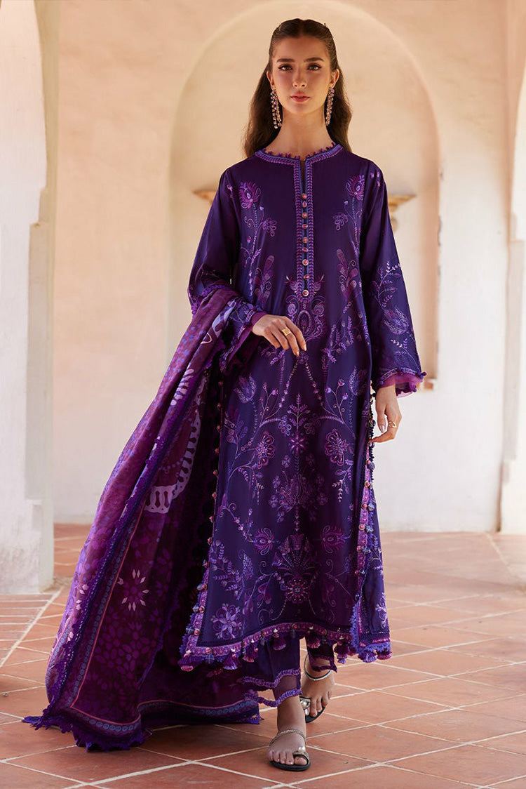 Picture of Farah Talib Aziz - Luv Duv Luxury Lawn Collection - FTA-06 Vicenta Violet - Unstitched - Available at Raja Sahib