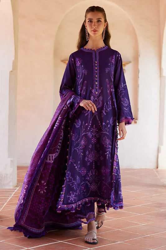 Picture of Farah Talib Aziz - Luv Duv Luxury Lawn Collection - FTA-06 Vicenta Violet - Unstitched - Available at Raja Sahib