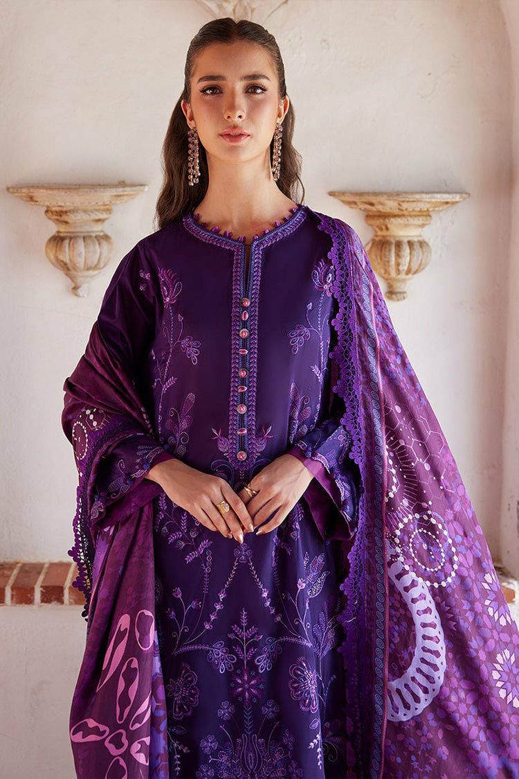 Picture of Farah Talib Aziz - Luv Duv Luxury Lawn Collection - FTA-06 Vicenta Violet - Unstitched - Available at Raja Sahib
