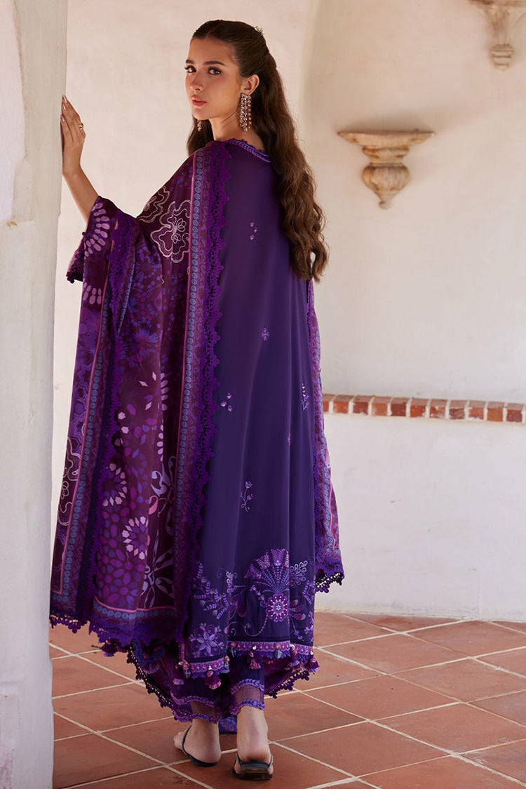 Picture of Farah Talib Aziz - Luv Duv Luxury Lawn Collection - FTA-06 Vicenta Violet - Unstitched - Available at Raja Sahib