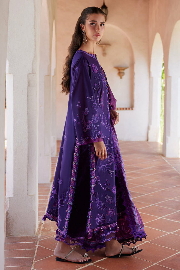 Picture of Farah Talib Aziz - Luv Duv Luxury Lawn Collection - FTA-06 Vicenta Violet - Unstitched - Available at Raja Sahib