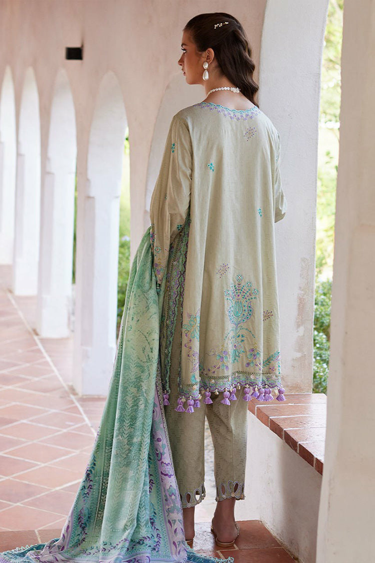 Picture of Farah Talib Aziz - Luv Duv Luxury Lawn Collection - FTA-07 Valeria Olive - Unstitched - Available at Raja Sahib