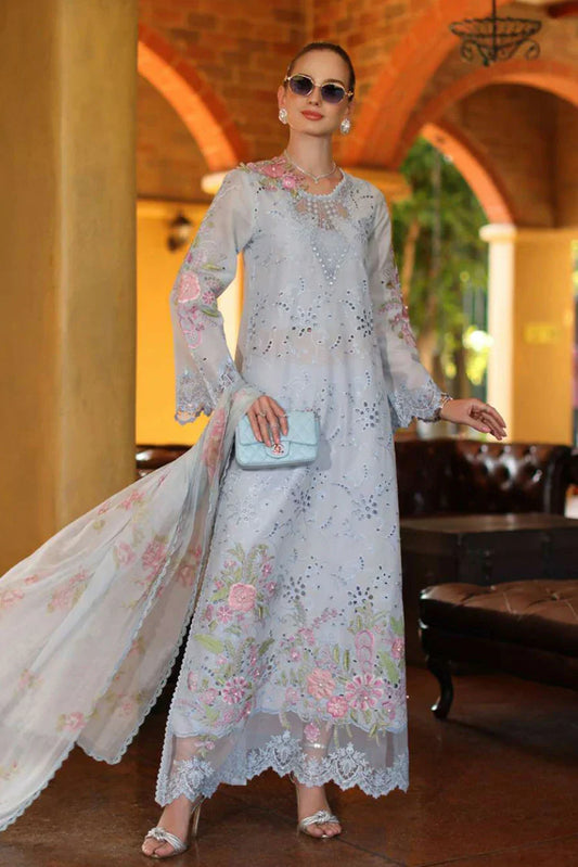 Picture of Noor by Saadia Asad - Noor Luxury Eid Handwork Schiffli Laserkari - D10B-Roselle - Unstitched - Available at Raja Sahib