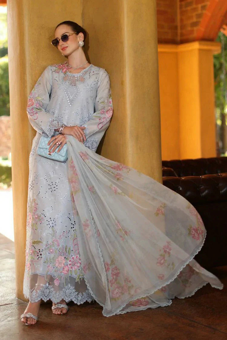 Picture of Noor by Saadia Asad - Noor Luxury Eid Handwork Schiffli Laserkari - D10B-Roselle - Unstitched - Available at Raja Sahib