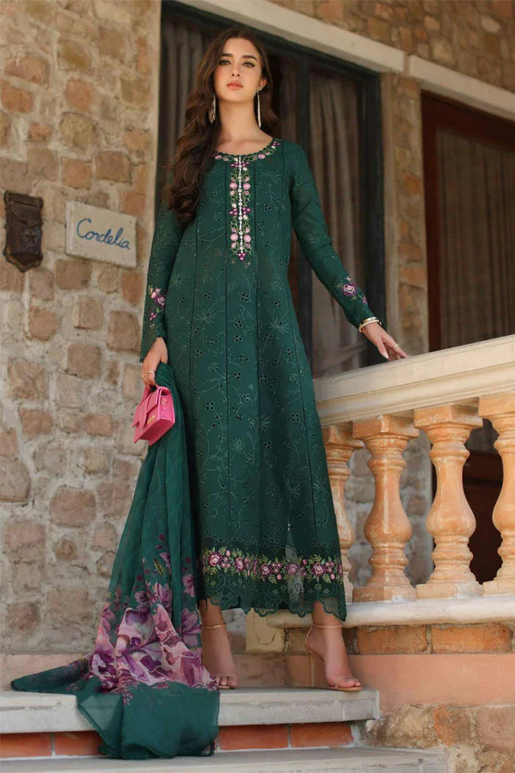 Picture of Noor by Saadia Asad - Noor Luxury Eid Handwork Schiffli Laserkari - D1A-Sorina - Unstitched - Available at Raja Sahib
