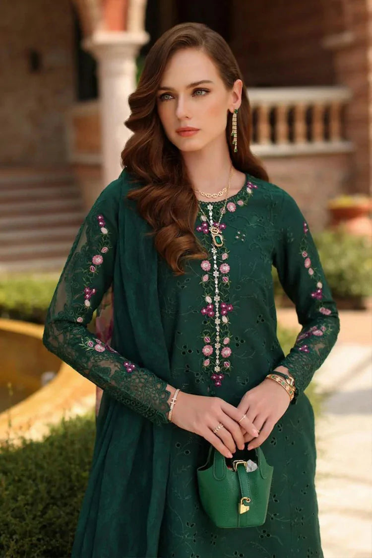 Picture of Noor by Saadia Asad - Noor Luxury Eid Handwork Schiffli Laserkari - D1A-Sorina - Unstitched - Available at Raja Sahib