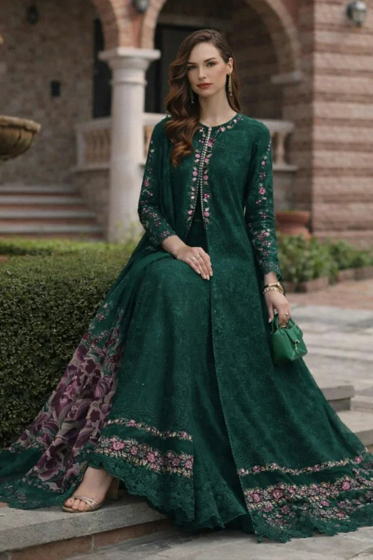 Picture of Noor by Saadia Asad - Noor Luxury Eid Handwork Schiffli Laserkari - D1A-Sorina - Unstitched - Available at Raja Sahib