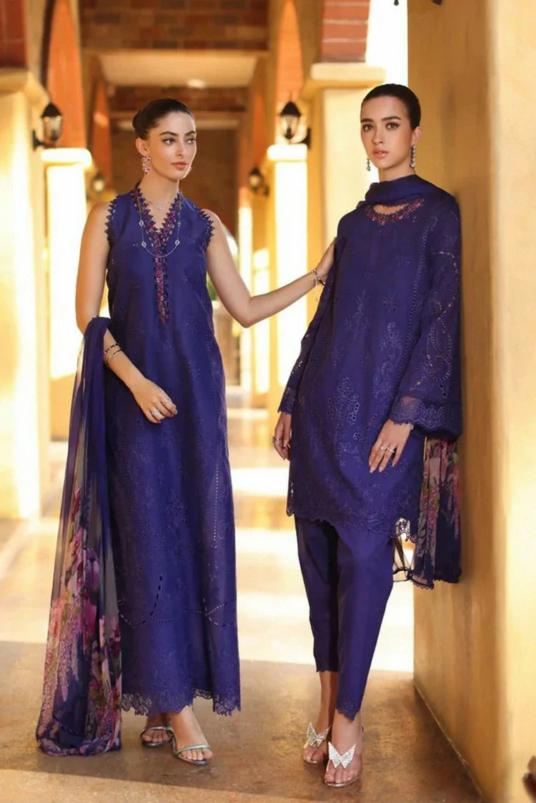 Picture of Noor by Saadia Asad - Noor Luxury Eid Handwork Schiffli Laserkari - D2A-Aloura - Unstitched - Available at Raja Sahib