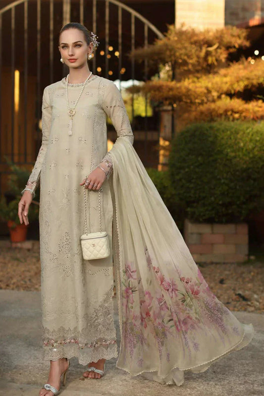 Picture of Noor by Saadia Asad - Noor Luxury Eid Handwork Schiffli Laserkari - D2B-Aloura - Unstitched - Available at Raja Sahib