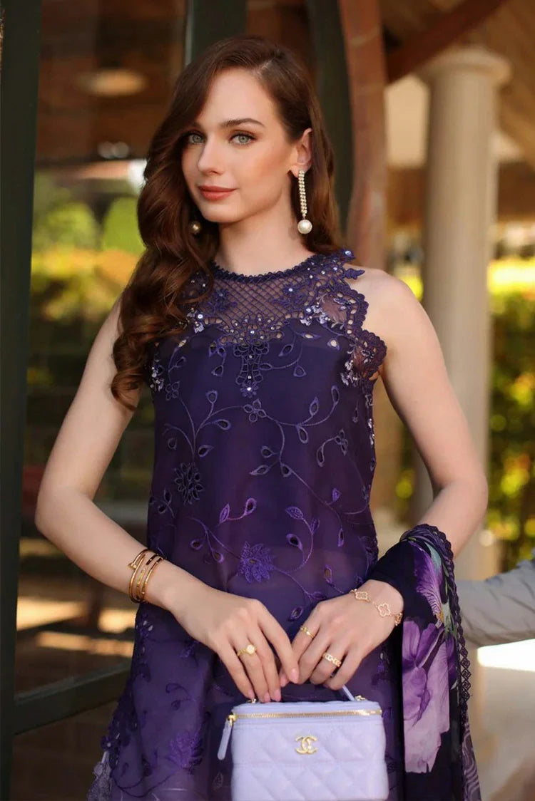 Picture of Noor by Saadia Asad - Noor Luxury Eid Handwork Schiffli Laserkari - D4A-Seraphine - Unstitched - Available at Raja Sahib