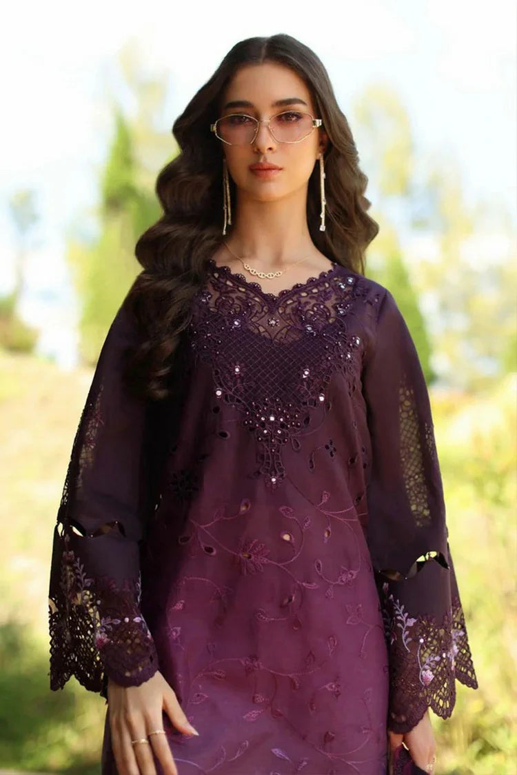 Picture of Noor by Saadia Asad - Noor Luxury Eid Handwork Schiffli Laserkari - D4B-Seraphine - Unstitched - Available at Raja Sahib