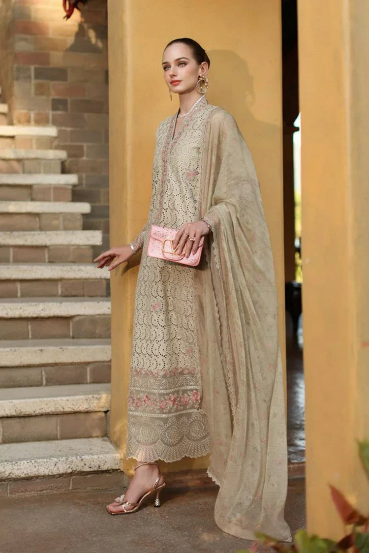 Picture of Noor by Saadia Asad - Noor Luxury Eid Handwork Schiffli Laserkari - D5A-Lunaria - Unstitched - Available at Raja Sahib