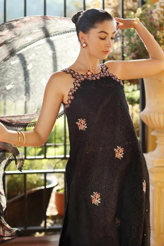 Picture of Noor by Saadia Asad - Noor Luxury Eid Handwork Schiffli Laserkari - D5B-Lunaria - Unstitched - Available at Raja Sahib