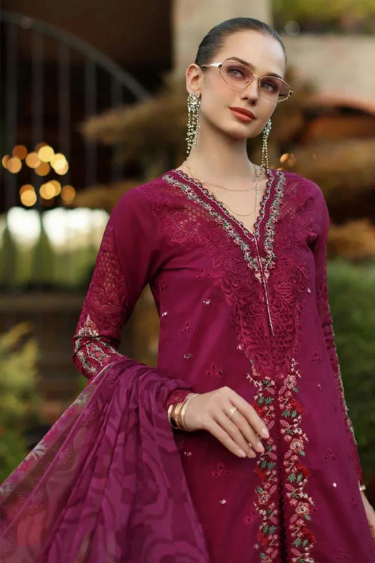 Picture of Noor by Saadia Asad - Noor Luxury Eid Handwork Schiffli Laserkari - D6A-Zelina - Unstitched - Available at Raja Sahib