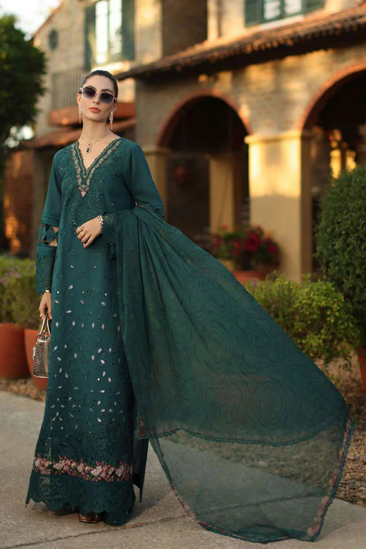 Picture of Noor by Saadia Asad - Noor Luxury Eid Handwork Schiffli Laserkari - D6B-Zelina - Unstitched - Available at Raja Sahib