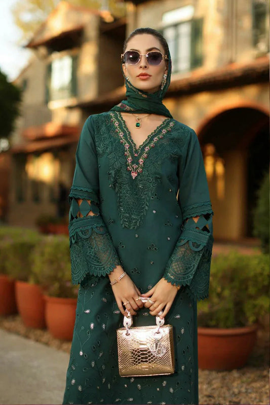 Picture of Noor by Saadia Asad - Noor Luxury Eid Handwork Schiffli Laserkari - D6B-Zelina - Unstitched - Available at Raja Sahib