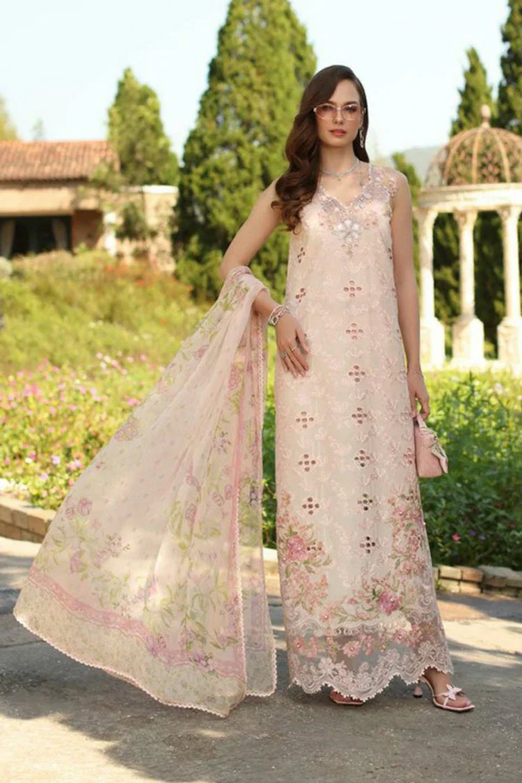 Picture of Noor by Saadia Asad - Noor Luxury Eid Handwork Schiffli Laserkari - D7A-Florine - Unstitched - Available at Raja Sahib