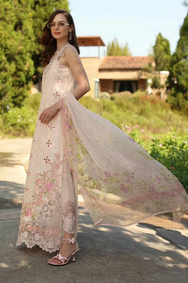 Picture of Noor by Saadia Asad - Noor Luxury Eid Handwork Schiffli Laserkari - D7A-Florine - Unstitched - Available at Raja Sahib