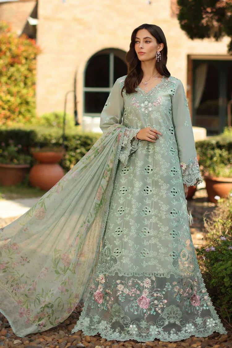 Picture of Noor by Saadia Asad - Noor Luxury Eid Handwork Schiffli Laserkari - D7B-Florine - Unstitched - Available at Raja Sahib