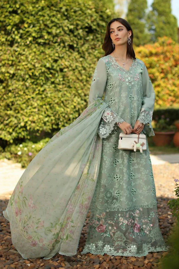 Picture of Noor by Saadia Asad - Noor Luxury Eid Handwork Schiffli Laserkari - D7B-Florine - Unstitched - Available at Raja Sahib
