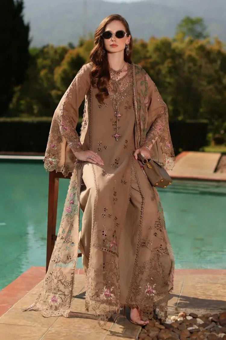 Picture of Noor by Saadia Asad - Noor Luxury Eid Handwork Schiffli Laserkari - D8A-Selene - Unstitched - Available at Raja Sahib