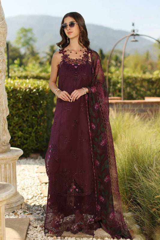 Picture of Noor by Saadia Asad - Noor Luxury Eid Handwork Schiffli Laserkari - D8B-Selene - Unstitched - Available at Raja Sahib