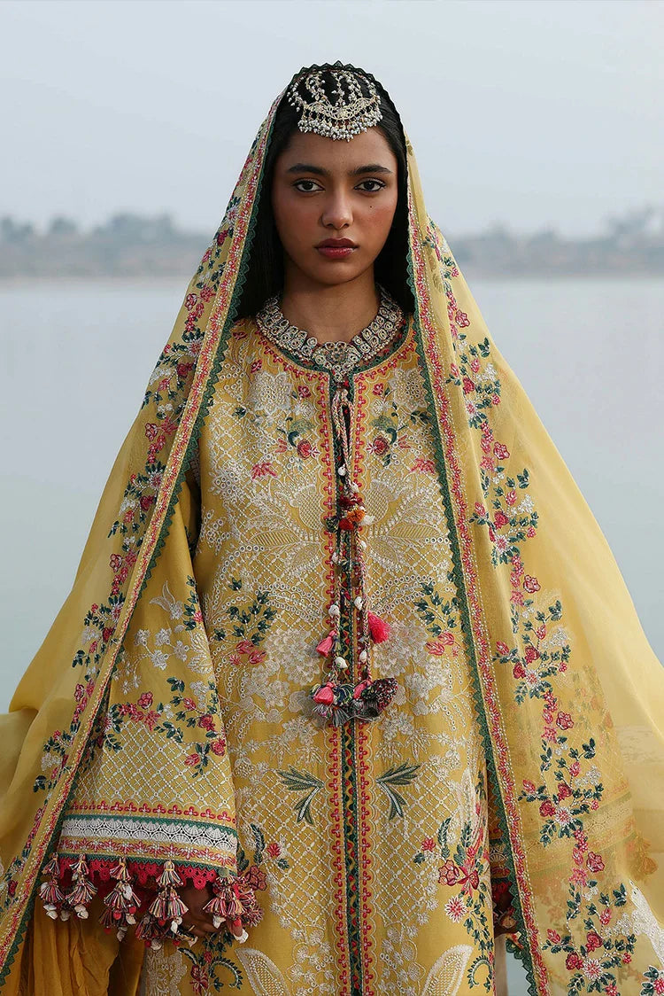 Picture of Hussain Rehar - Kala Bagh Luxury Lawn Eid Edit - D-84-Ochre - Unstitched - Available at Raja Sahib