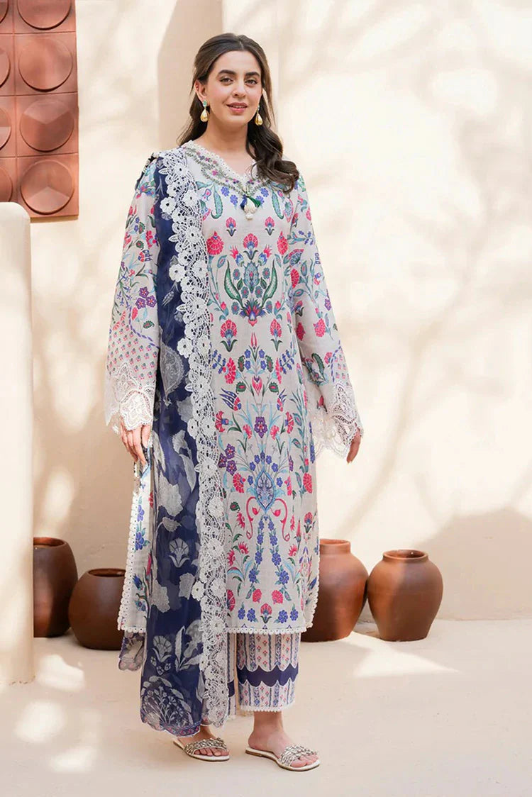Picture of Roheenaz - Summer in Bloom Printed Vol 3 - 1B-Rosette - Unstitched - Available at Raja Sahib