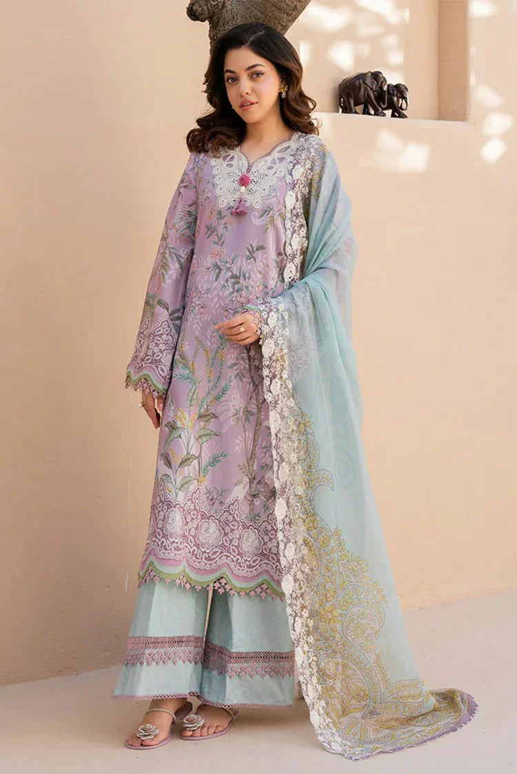 Picture of Roheenaz - Summer in Bloom Printed Vol 3 - 4A-Rose Veil - Unstitched - Available at Raja Sahib