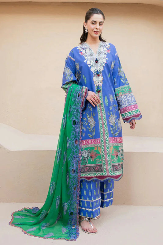 Picture of Roheenaz - Summer in Bloom Printed Vol 3 - 5B-Rosewater Bloom - Unstitched - Available at Raja Sahib