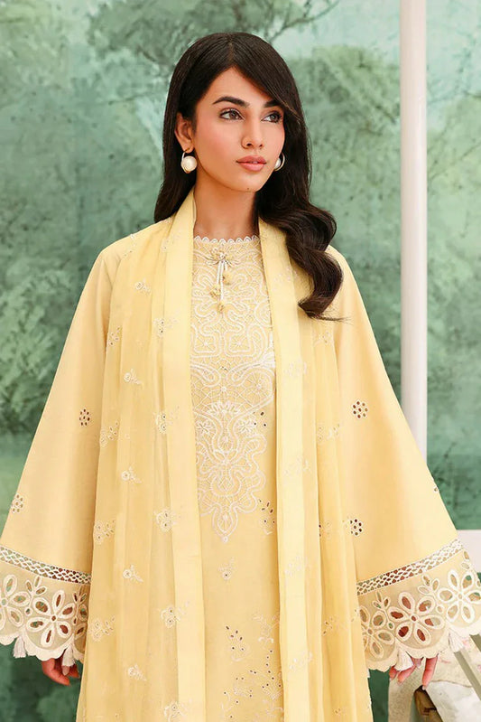Picture of Roheenaz - Veil of Summer Luxury Lawn - 02 Lumiere Yellow - Unstitched - Available at Raja Sahib