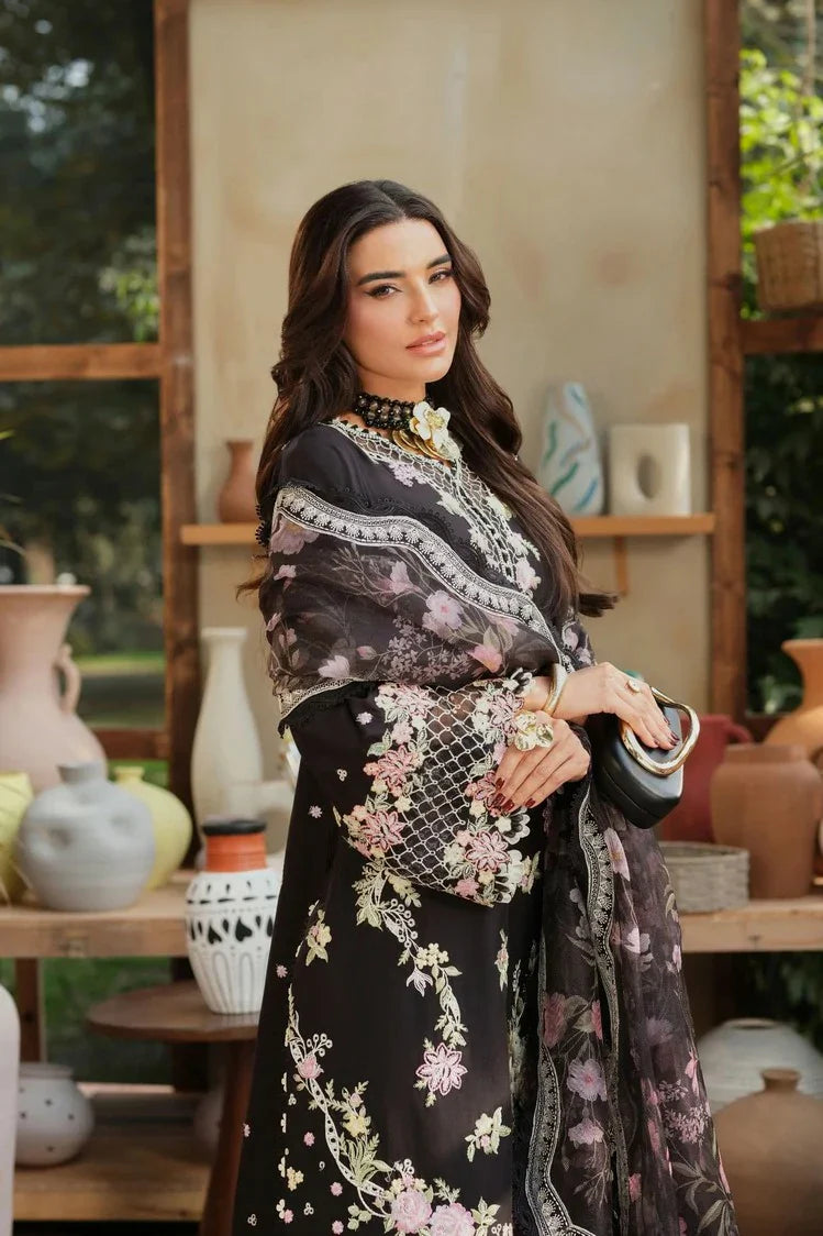 Picture of Maryam Hussain - A Floral Tale Lawn - L26-01-Noir - Unstitched - Available at Raja Sahib