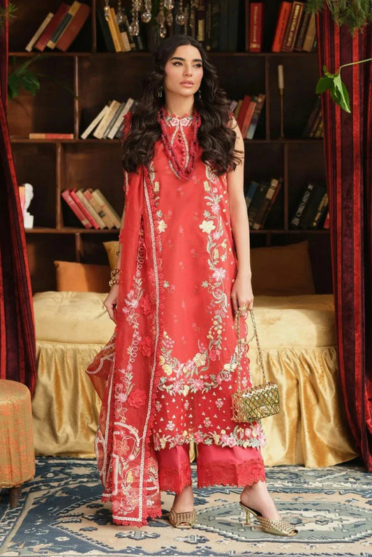 Picture of Maryam Hussain - A Floral Tale Lawn - L26-04-Crimson - Unstitched - Available at Raja Sahib