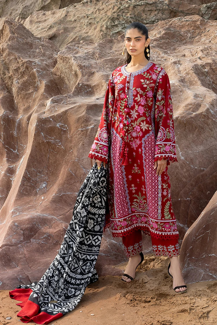 Picture of Sadaf Fawad Khan - Siraa Luxury Lawn Eid Edit - 04 Laal - Unstitched - Available at Raja Sahib